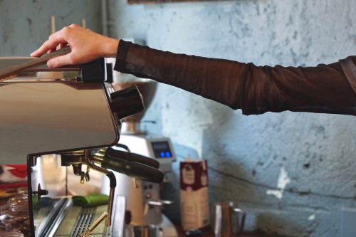 Machine and the barista's arm